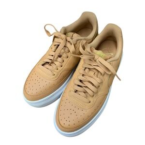 Nike Court Vision Alta Women's Sneakers Brown Tan Accents Platform Shoes  SZ 7.5